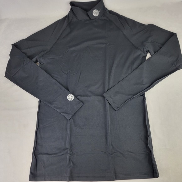 SParms Sun Protection Body Warm High Neck Longsleeve Golf Mock Black L NEW - Picture 2 of 8